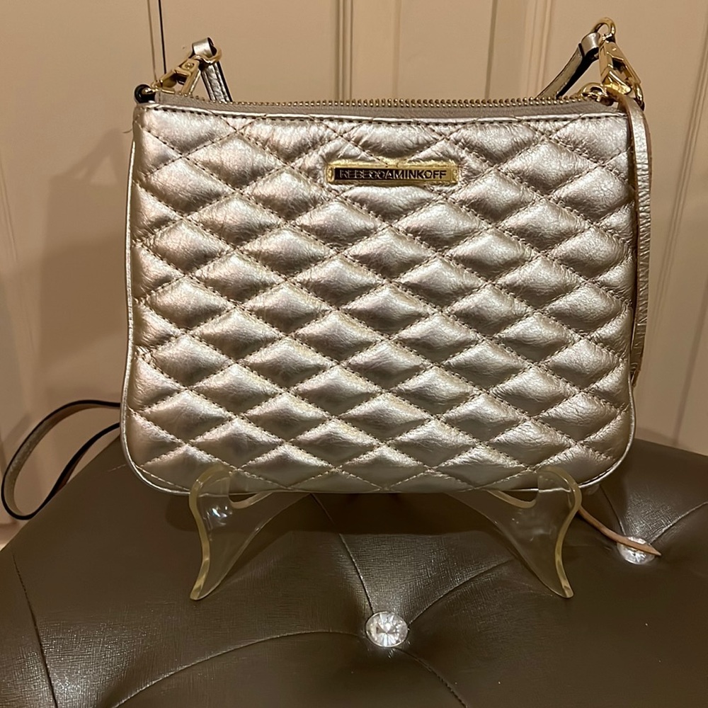 Gold leather purse